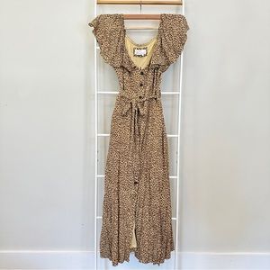 Anthropologie Cream Bolano Midi Dress